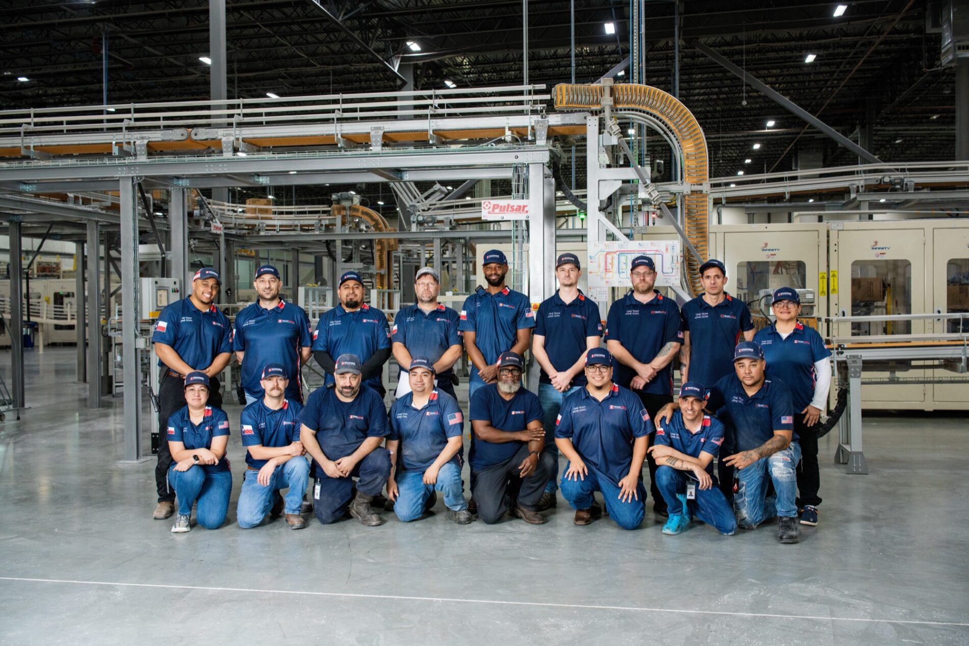 Texas Tissue team group photo in the manufacturing facility