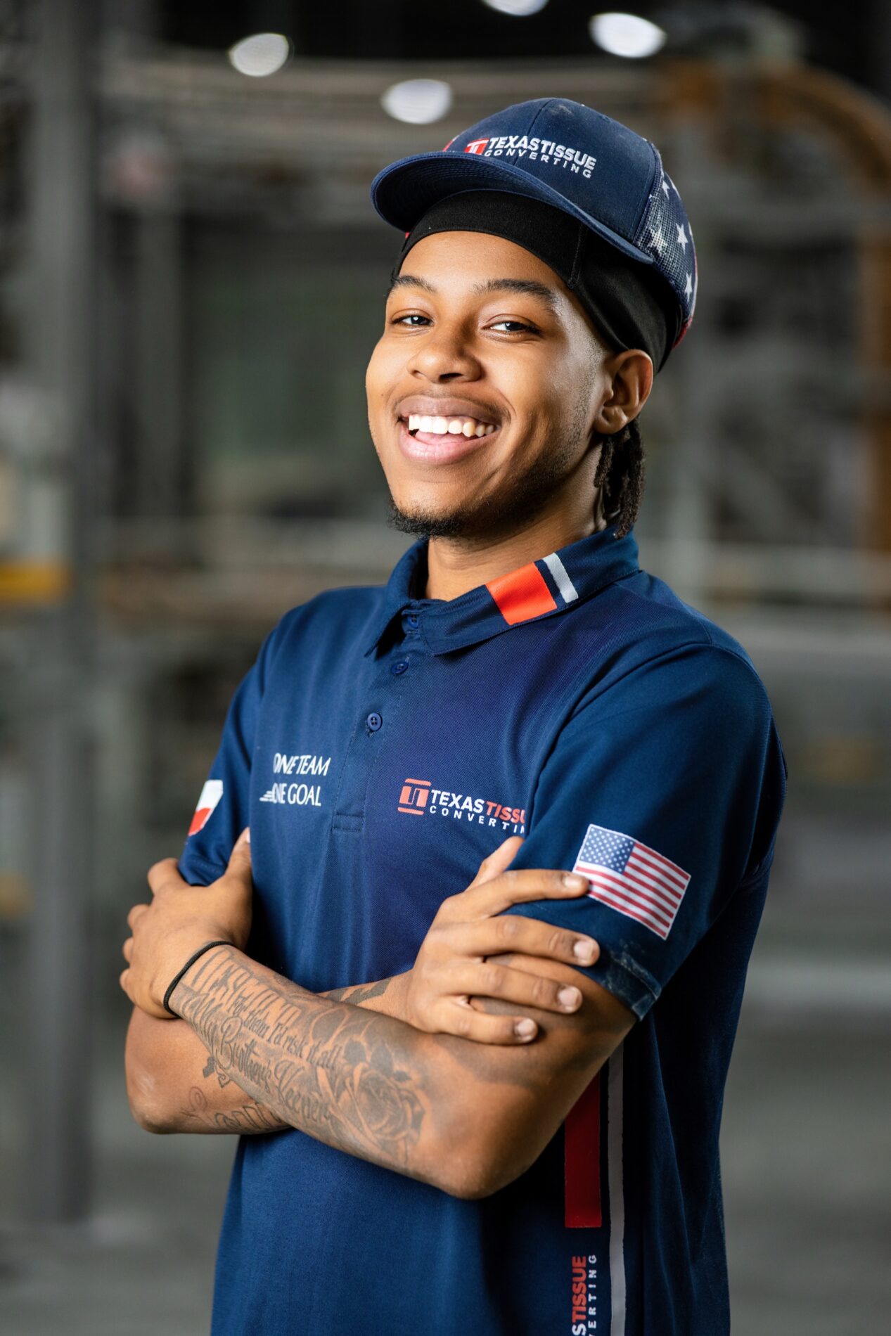 Portrait of a Texas Tissue employee in company uniform