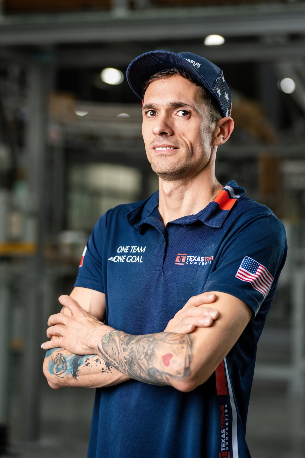 Portrait of a Texas Tissue employee in the production facility